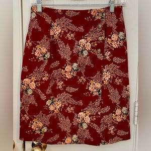 BREECHES- Sz 6, Vintage Floral Wrap Skirt w/Pretty Fall Colors, Exc. Condition